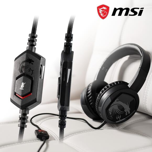 MSI GH30 V2 Detachable Mic Lightweight Foldable Gaming Headphones Headset - Picture 4 of 7